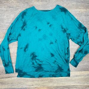 Teal Tie-Dye Women's Top sweatshirt size XL? B129